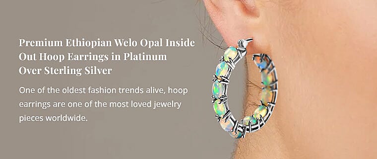 Premium Ethiopian Welo Opal Inside Out Hoop Earrings Banner