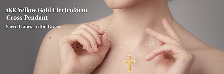 Gold Electroforming Cross Pendant Banner
