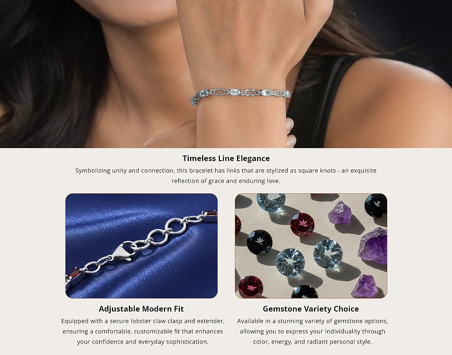 Sky Blue Topaz 5.10 ctw Line Bracelet in Stainless Steel (7.25 In) Banner