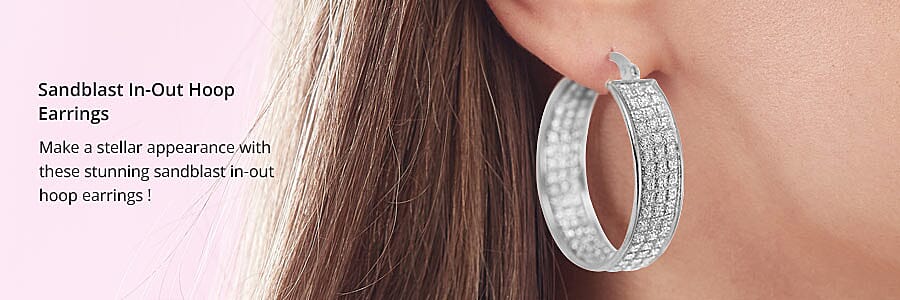 Sandblast In-Out Hoop Earrings Banner