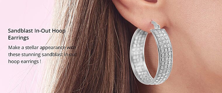 Sandblast In-Out Hoop Earrings Banner