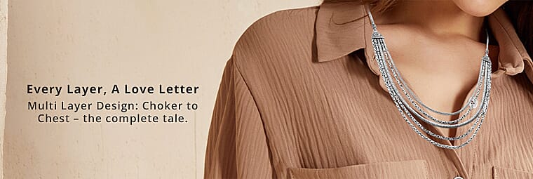 Multi Layer Necklace in Sterling Silver Banner