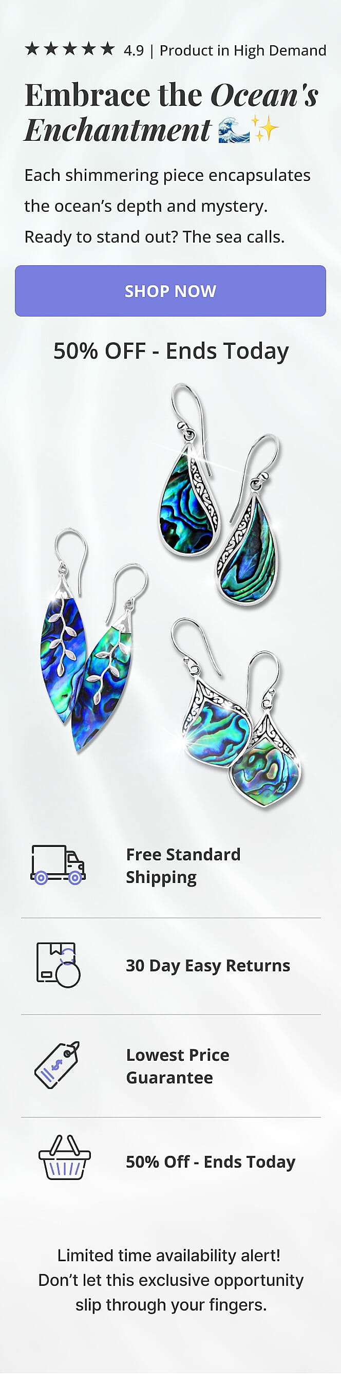 Abalone Shell Dangle Earrings