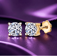 Luxuriant Lab Grown Diamond Solitaire Stud Earring