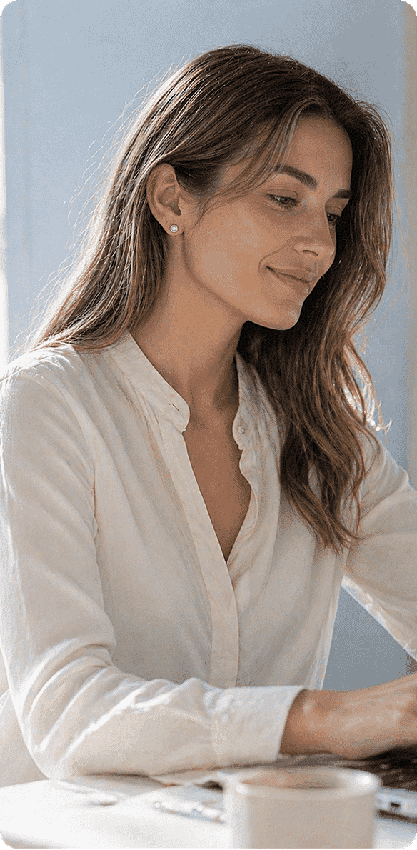 Wearing Luxuriant studs with a cream sweater