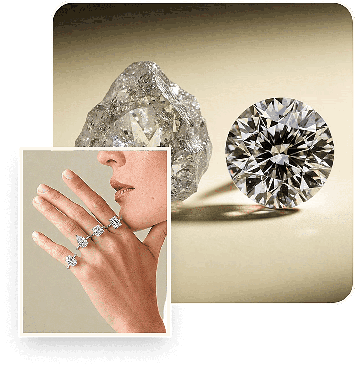Lab grown diamond close up