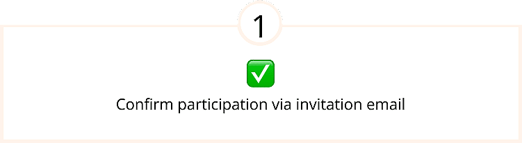Confirm participation via invitation email