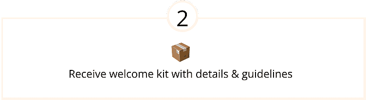 Receive welcome kit with details & guidelines