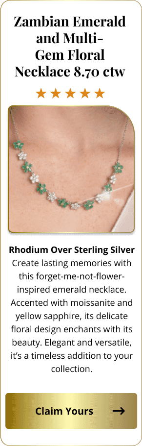 Kagem Zambian Emerald & Multi-Gem Floral Necklace