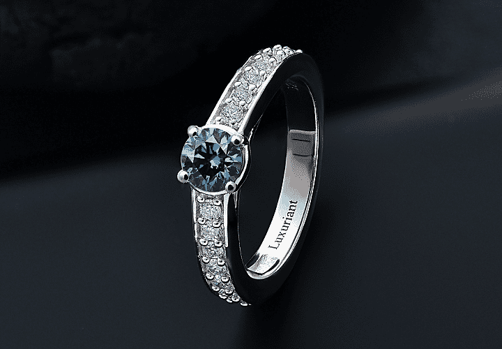 Lab Grown Blue Diamond Ring