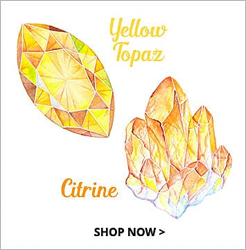 Yellow topaz, citrine - November birthstone jewelry.