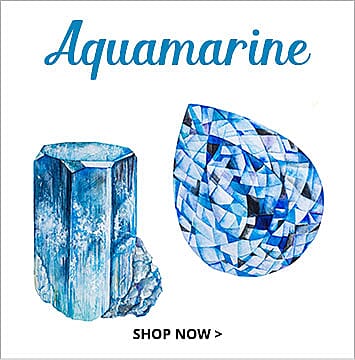Aquamarine - March birthstone jewelry.