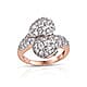 Natural white zircon bypass ring in rose gold finish Natural white zircon bypass ring in rose gold finish.
