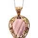Australian pink opal pendant in a setting of yellow gold.