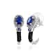 Blue spinel J-hoop earrings for women.