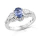 Ceylon blue sapphire ring in sterling silver for women.