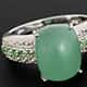 Classic ring with a cushion-shaped emerald quartz.