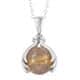 Golden rutilated quartz pendant with chain in sterling silver.