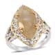 Golden rutilated quartz ring for women.
