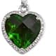 helenite heart pendant with chain.
