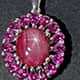Floral pendant with Kenyan star ruby.