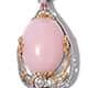 Mexican pink opal pendant with chain.
