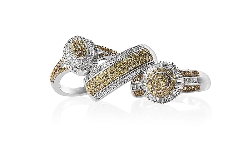 Natürlicher gelber Diamant Ringe