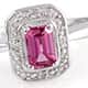 Ouro Fino rubellite cushion shape ring in sterling silver.