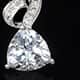 Ouro Preto diamond topaz heart and trillion shape pendant with chain.