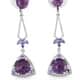Purple fluorite dangle earrings.
