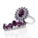 Purple garnet rings in sterling silver for women.