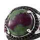 Ruby zoisite fashion ring in sterling silver for women.
