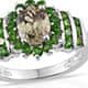 Turkizite cluster ring with diopside in sterling silver.