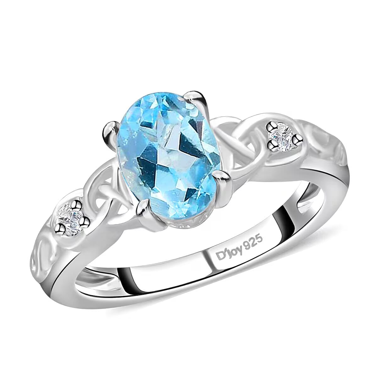 Oval Cut Blue Topaz Ring