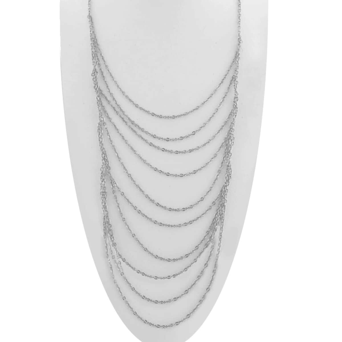 Designer Inspired Cascading Necklace 20 Inches in Stainless Steel 40 Grams image number 0