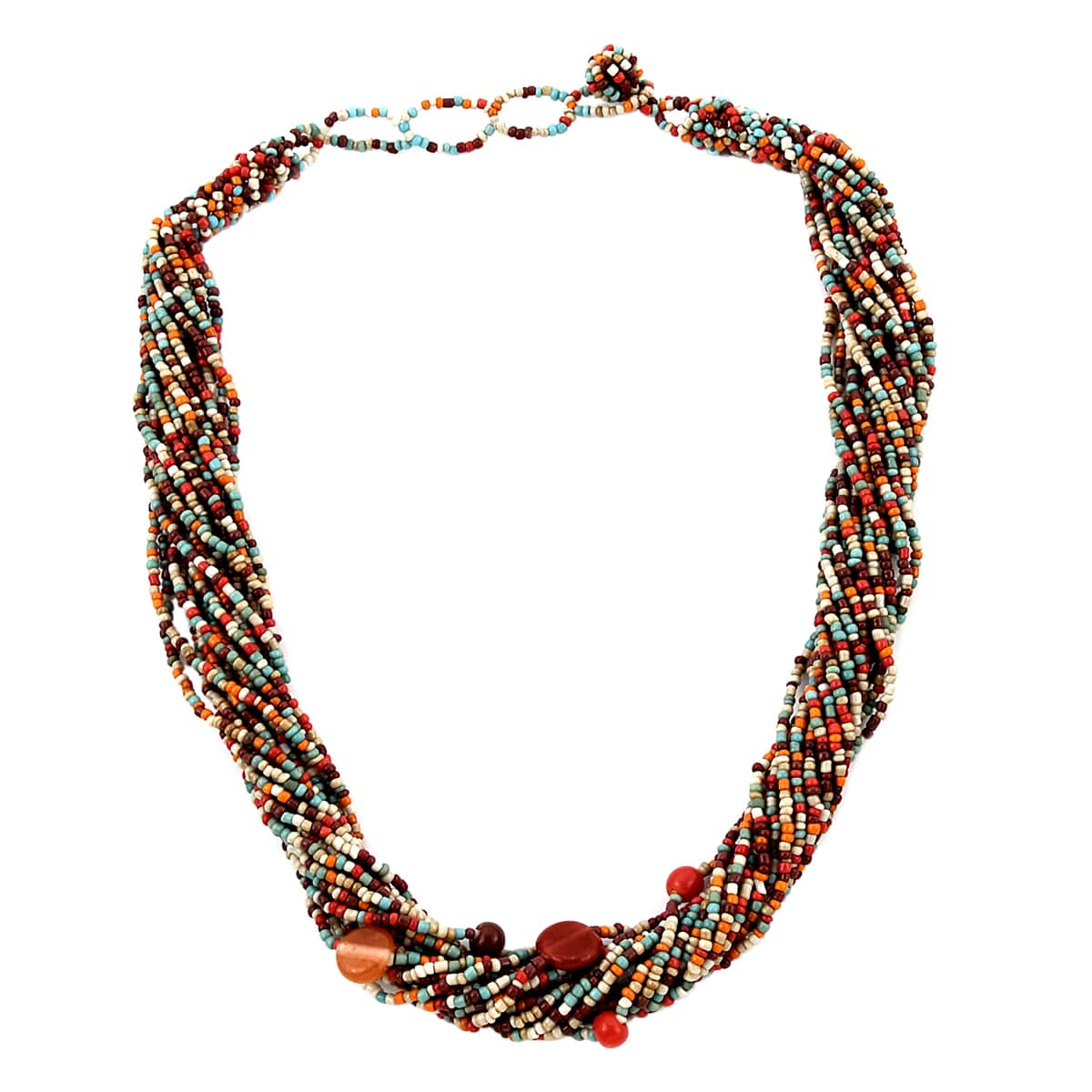 Multi Color Glass Seed Bead Necklace and Bracelet image number 3