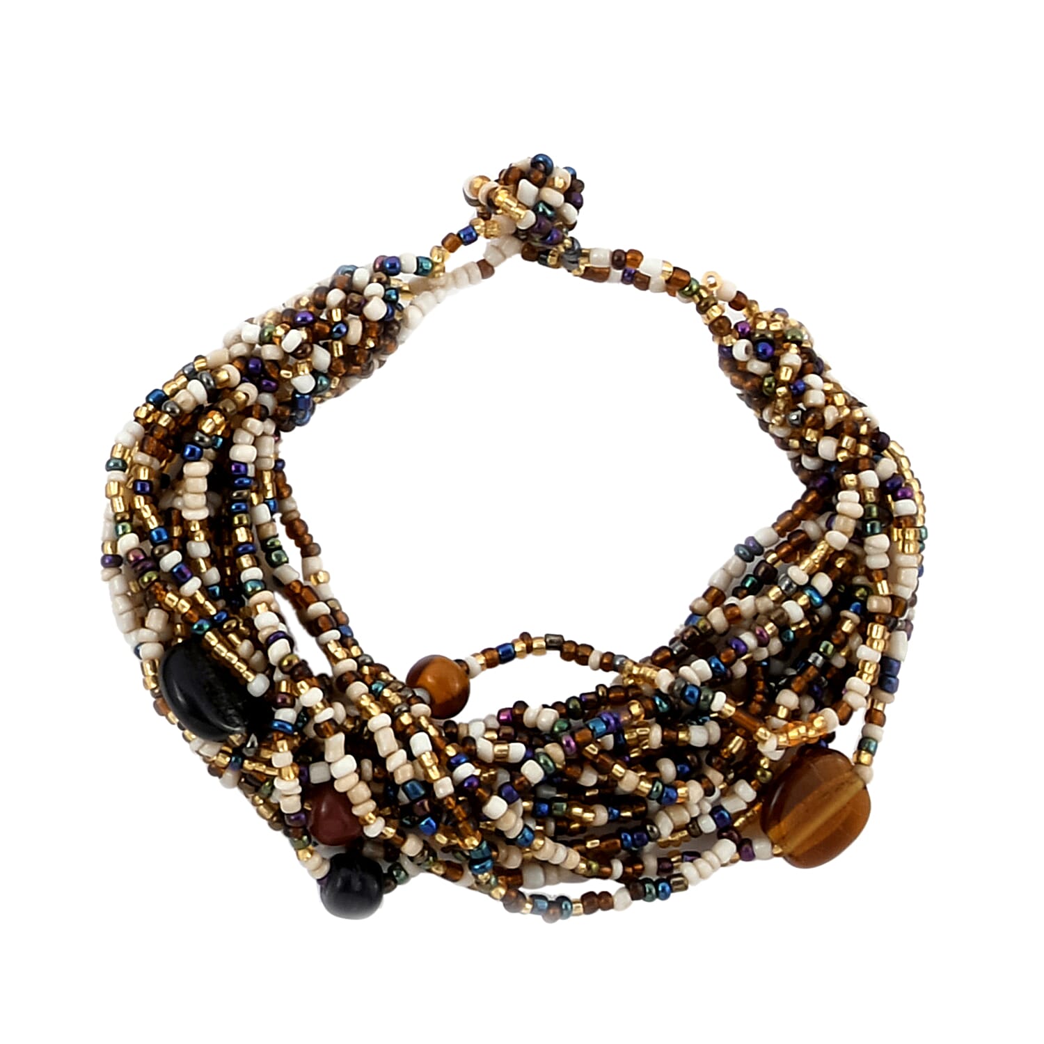 Champagne & Ivory Seed Bead Glass