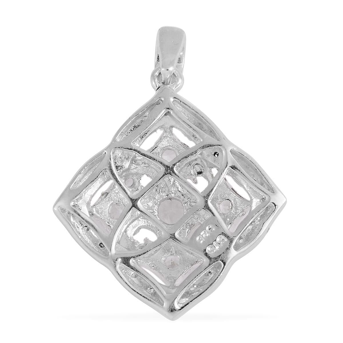 Created White Sapphire Sterling Silver Pendant without Chain TGW 1.25 Cts. TGW 1.25 Cts.