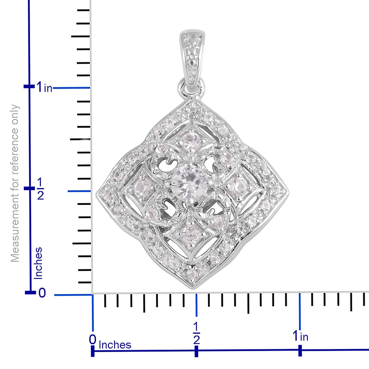 Created White Sapphire Sterling Silver Pendant without Chain TGW 1.25 Cts. TGW 1.25 Cts.