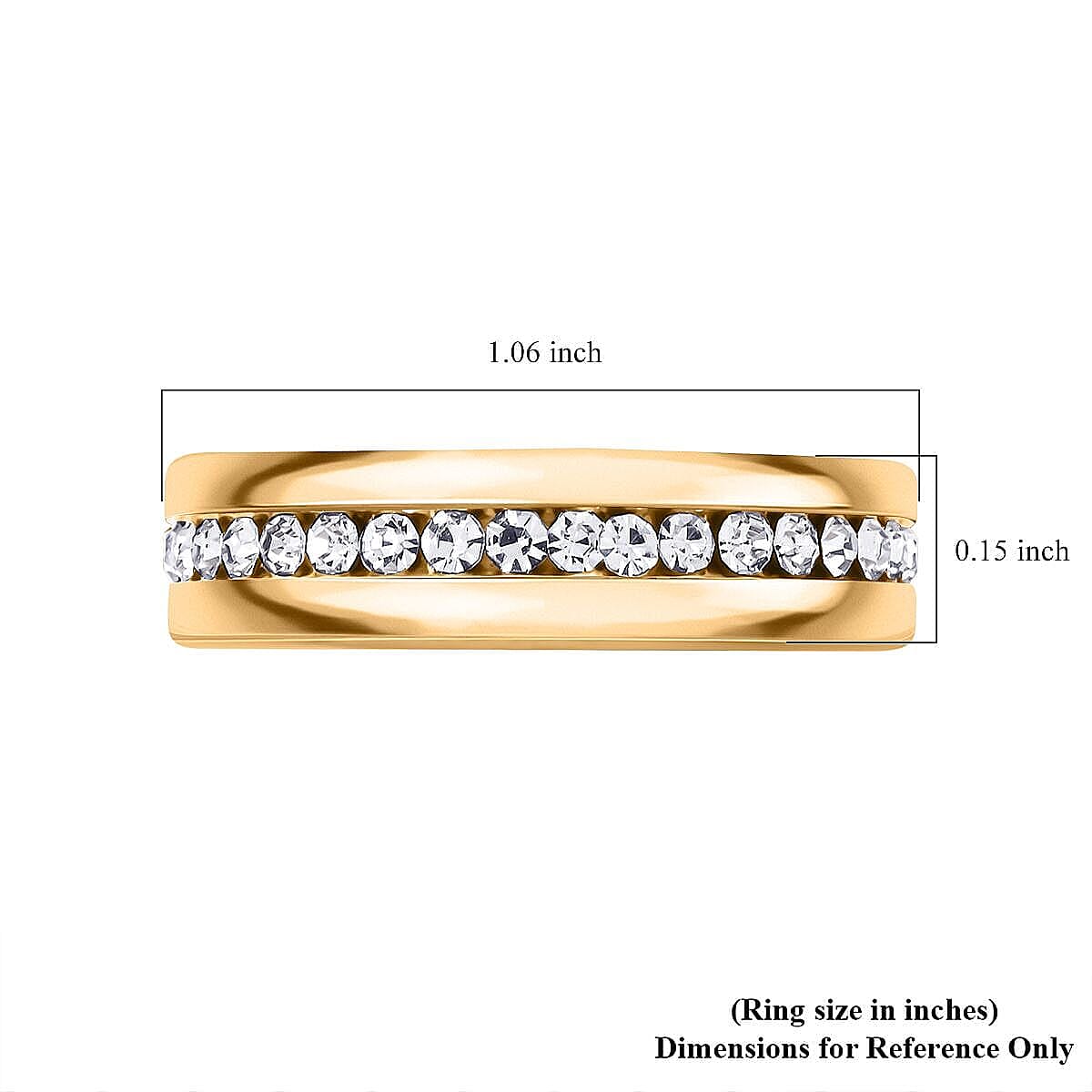 Simulated Diamond Set of 3 Band Rings in ION Plated YG and Stainless Steel (Size 5) 0.50 ctw