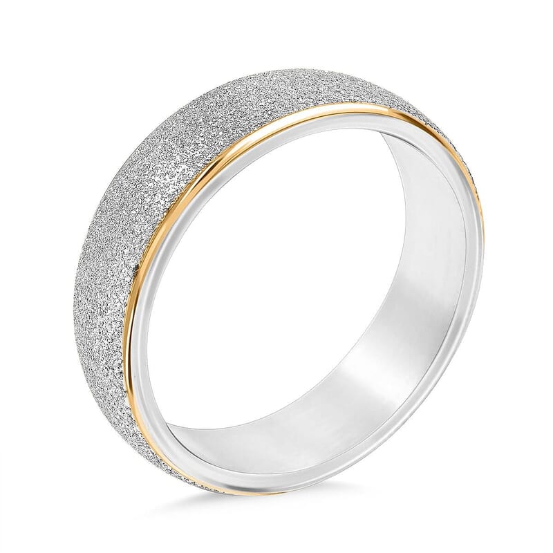 Simulated Diamond Set of 3 Band Rings in ION Plated YG and Stainless Steel (Size 5) 0.50 ctw