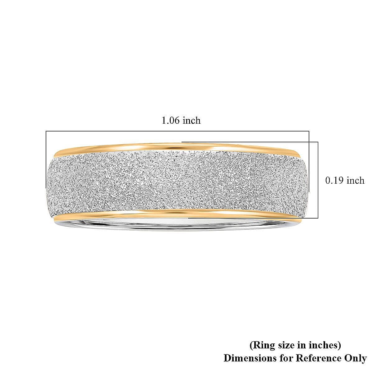 Simulated Diamond Set of 3 Band Rings in ION Plated YG and Stainless Steel (Size 5) 0.50 ctw