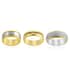 Simulated Diamond Set of 3 Band Rings in ION Plated YG and Stainless Steel (Size 7) 0.50 ctw image number 0
