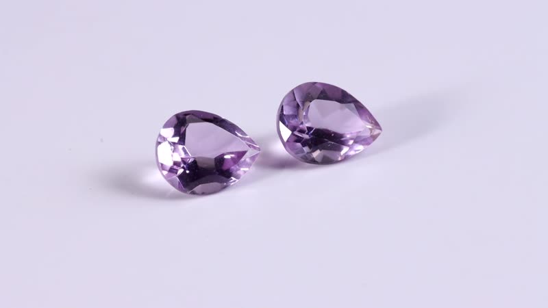 Rose De France Amethyst Set of 2 (Pear 9x7 mm) 2.54 ctw Loose Gemstone