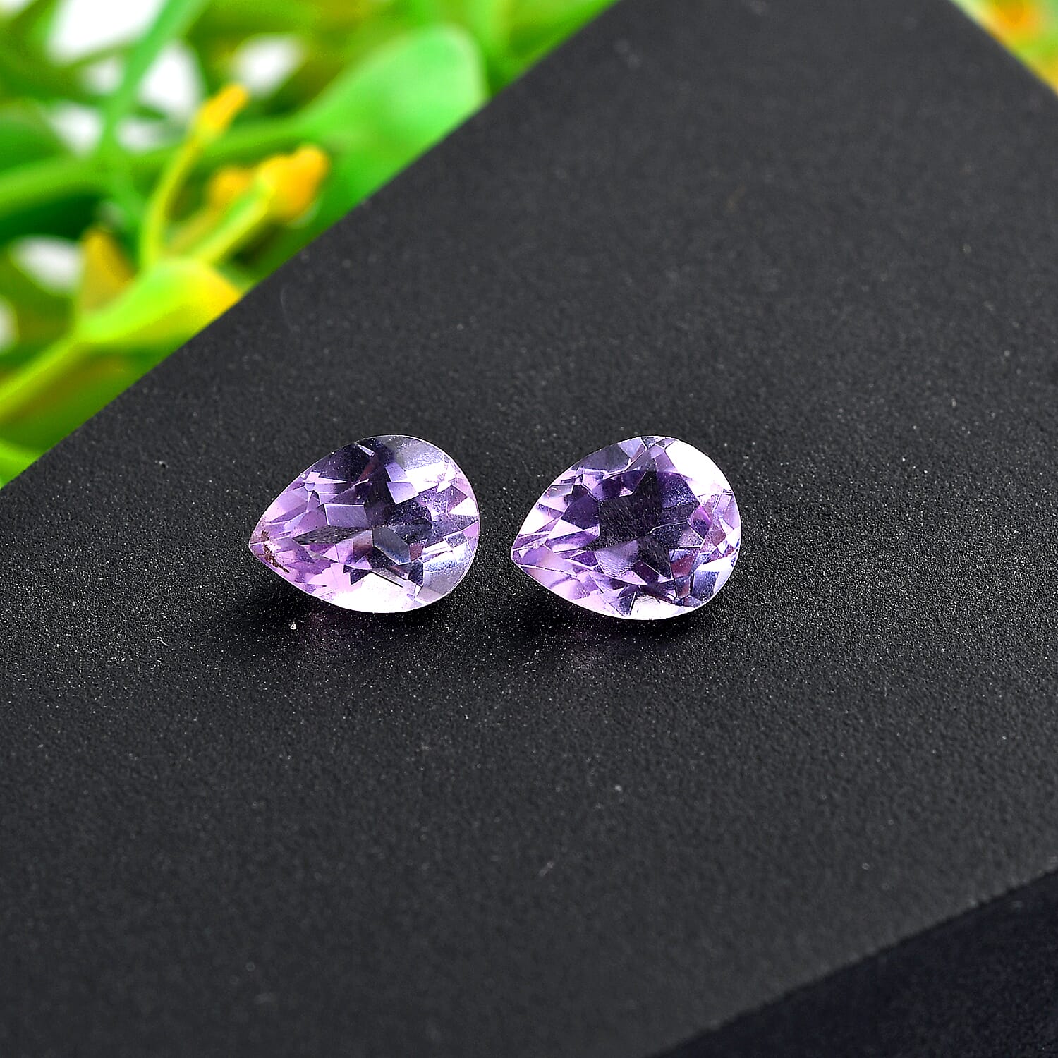 Rose De France Amethyst Set of 2 (Pear 9x7 mm) 2.54 ctw Loose Gemstone