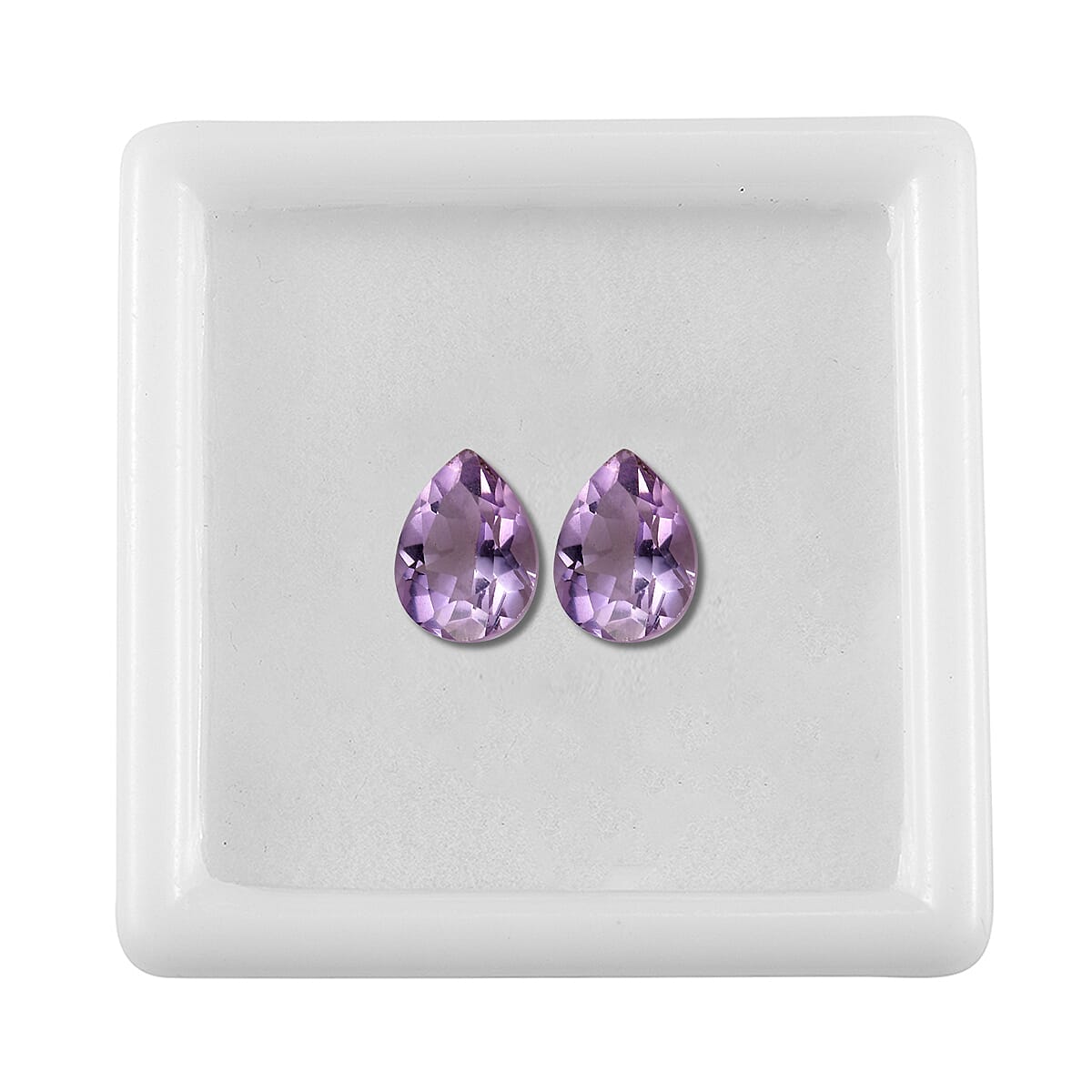 Rose De France Amethyst Set of 2 (Pear 9x7 mm) 2.54 ctw Loose Gemstone