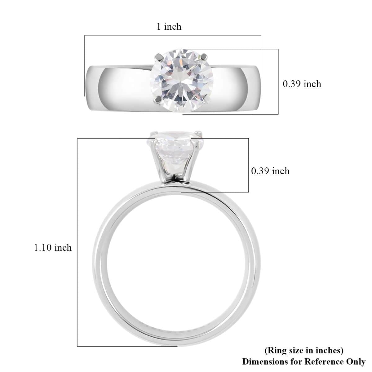 Simulated Diamond (Rnd) Set of 3 Rings in ION Plated YRG and Stainless Steel (Size 9) 12.00 ctw image number 5