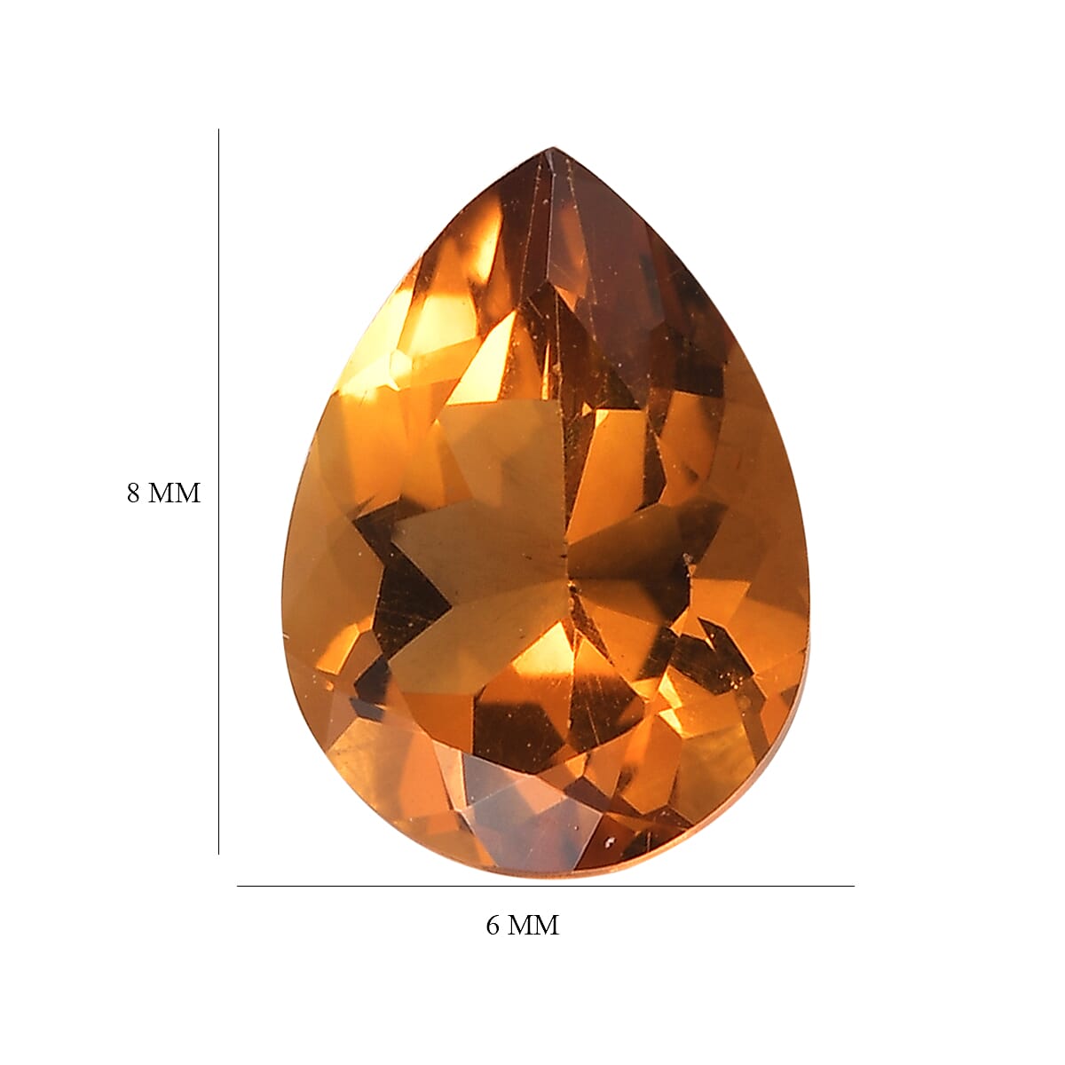 Santa Ana Madeira Citrine (Pear 8x6 mm) 0.88 ctw Loose Gemstone