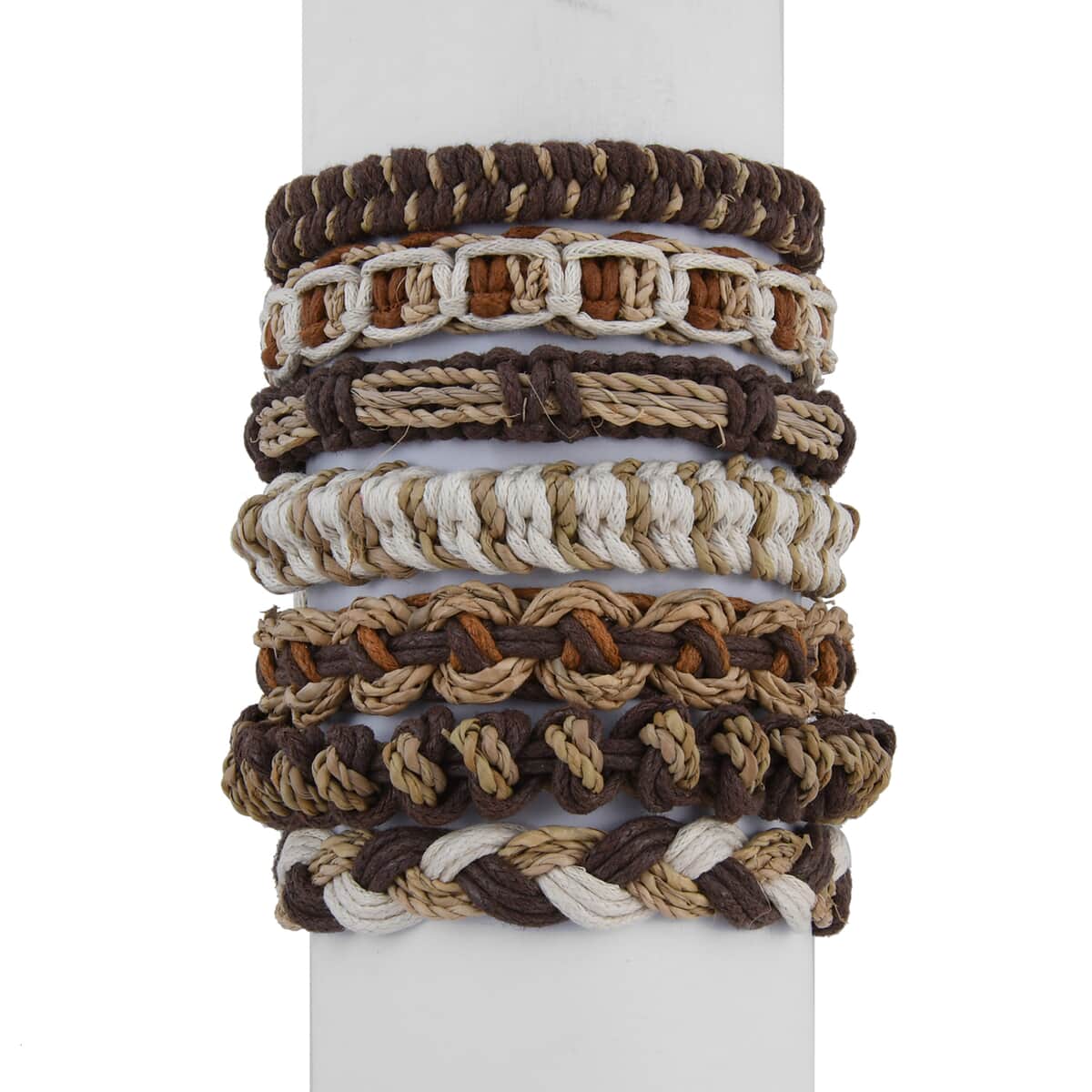 Bali Legacy - Leather Set of 7 Friendship Bracelets (Adjustable) image number 0