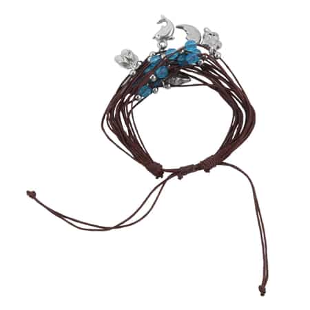 Set of 10 Friendship Bracelets with Charms on Multi Color Cords (Adjustable) image number 2